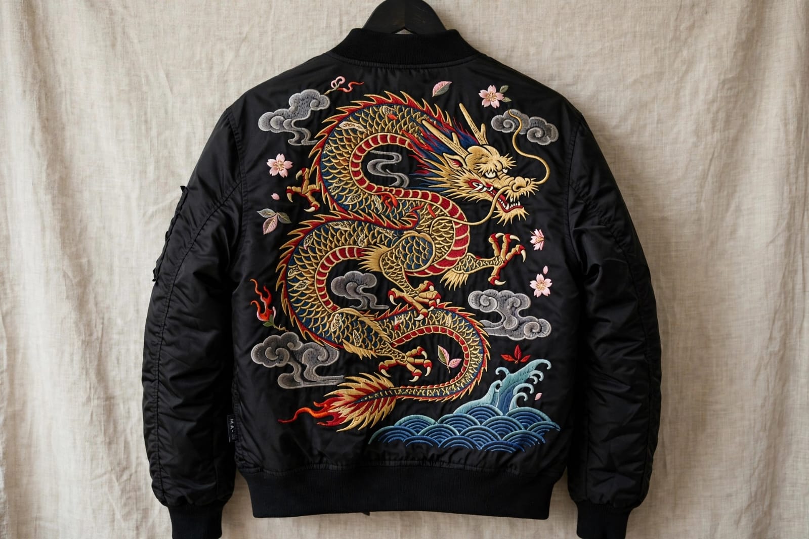 Large-format jacket back embroidery digitizing - custom UK service